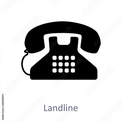 Landline and call icon concept