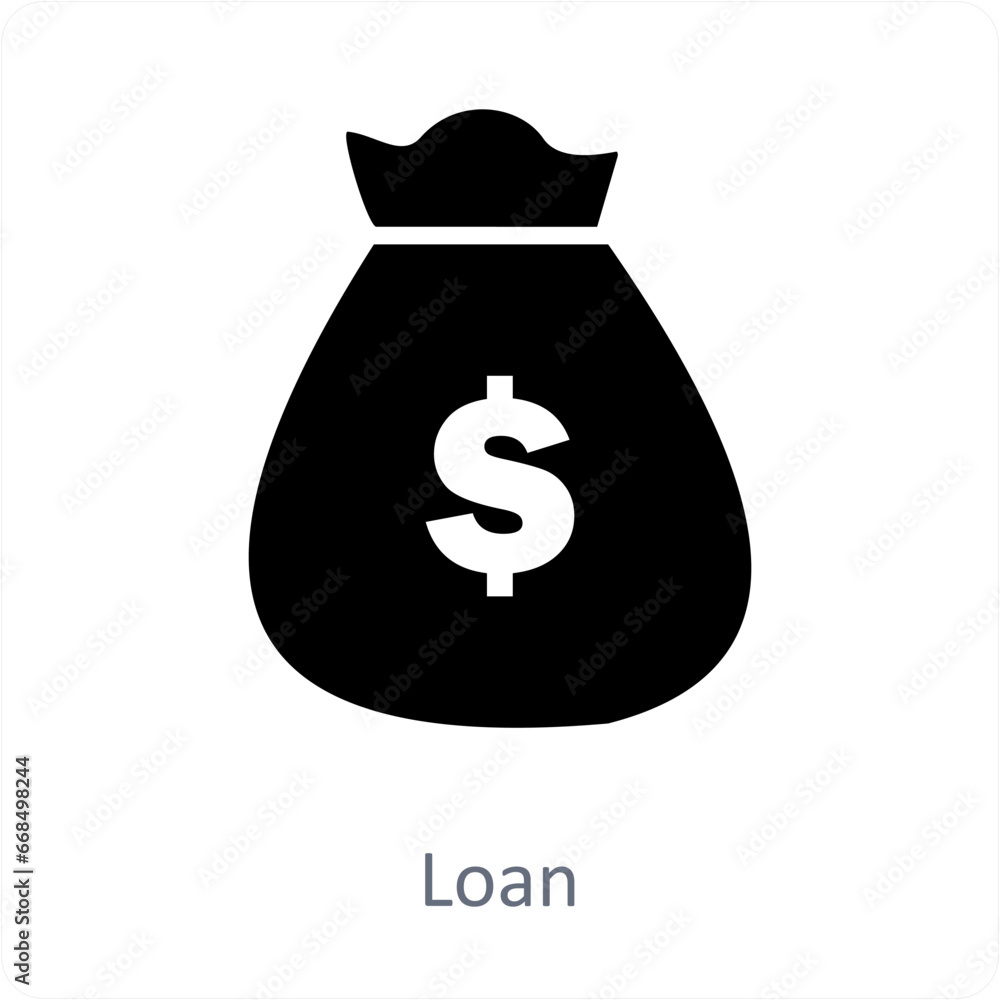 Loan and money icon concept Loan and money icon concept