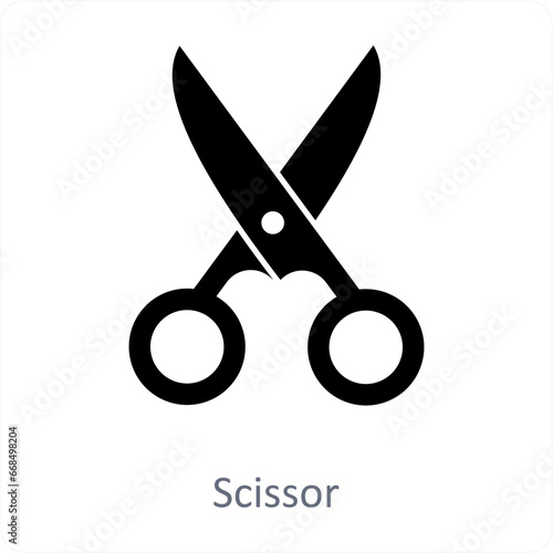 Scissor and cut icon concept