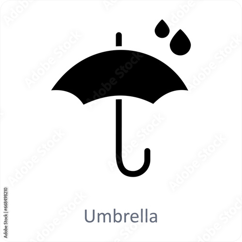 Umbrella and rain icon concept