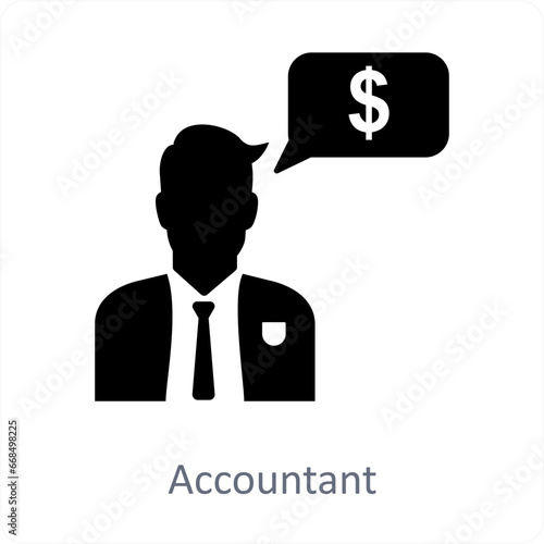 Accountant and manger icon concept