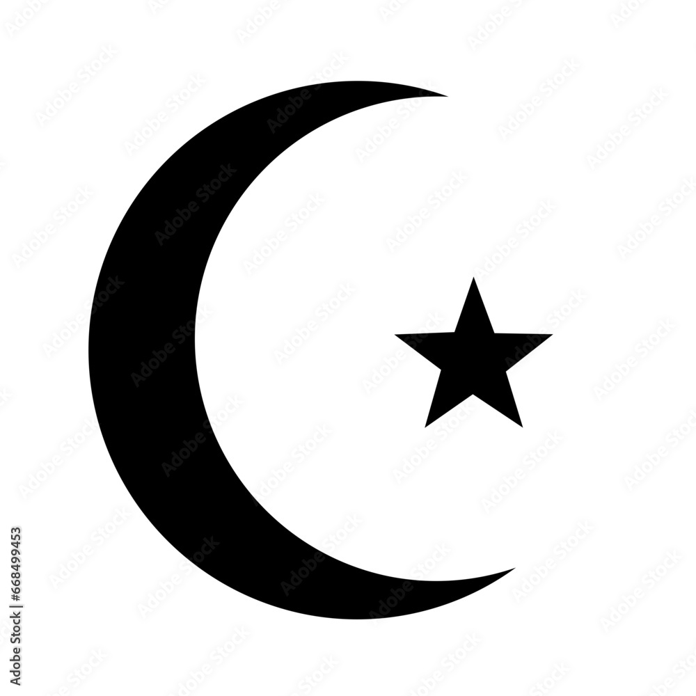 Religious Islamic Moon Star Icon | Star and Crescent Muslim Sign Icon Religious Islamic Moon Star Icon | Star and Crescent Muslim Sign Icon