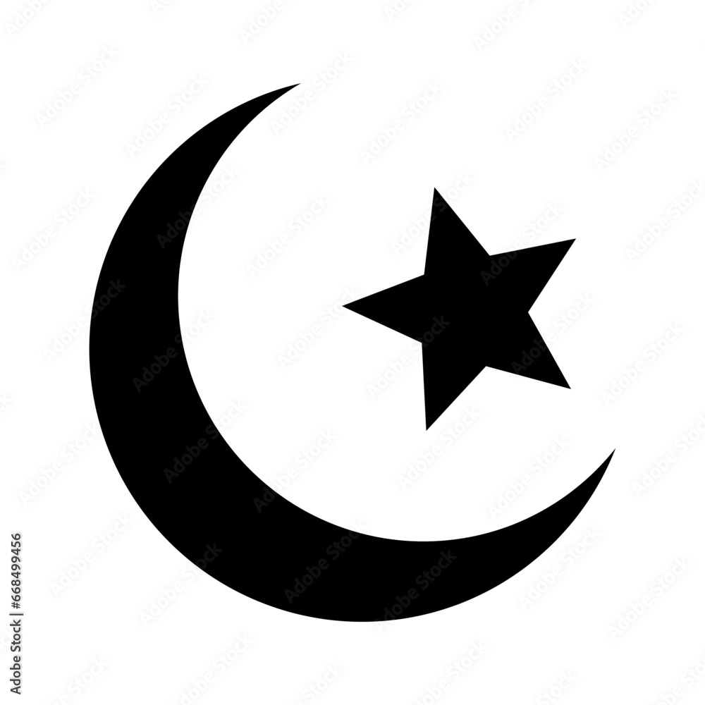 Religious Islamic Moon Star Icon | Star and Crescent Muslim Sign Icon Religious Islamic Moon Star Icon | Star and Crescent Muslim Sign Icon