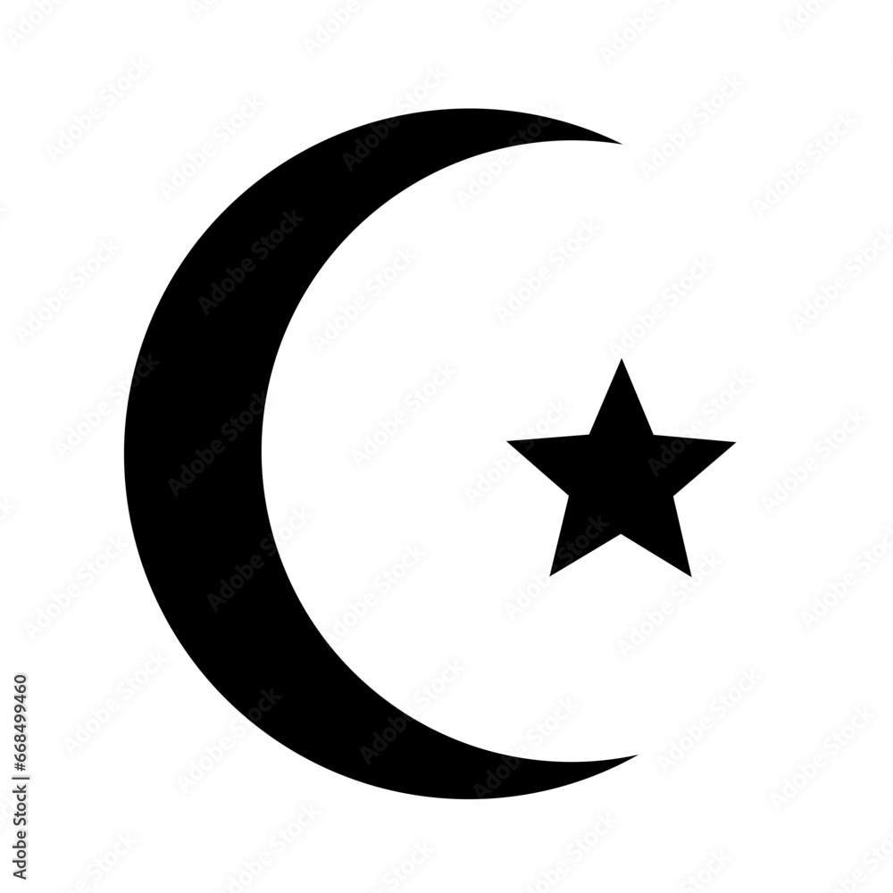 Religious Islamic Moon Star Icon | Star and Crescent Muslim Sign Icon Religious Islamic Moon Star Icon | Star and Crescent Muslim Sign Icon