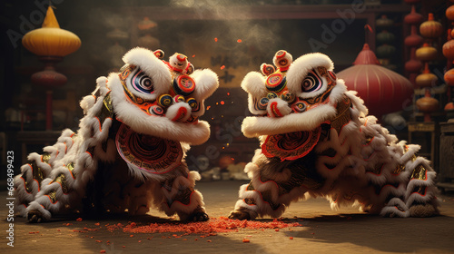 lion dance in Chinese cultures