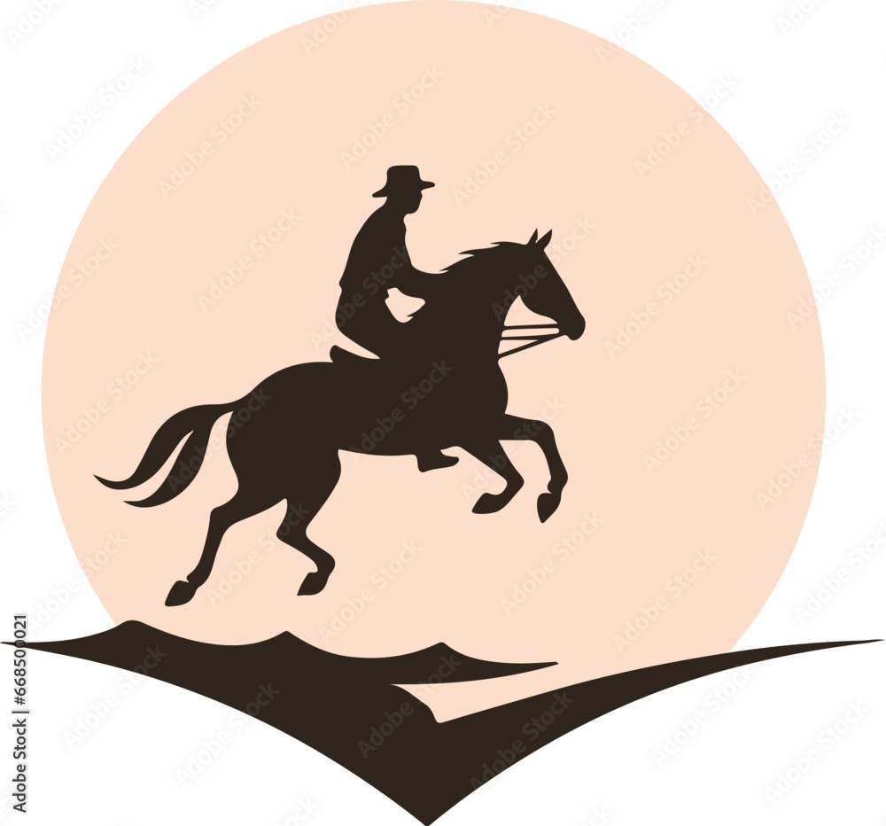 Fototapeta premium Horseback rider logo icon