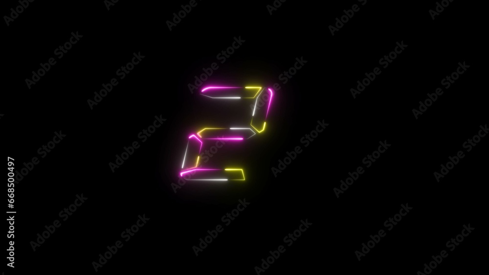 abstract colorful digital countdown number illustration 4k 