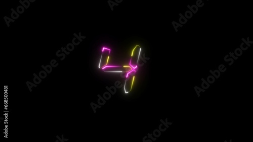 abstract colorful digital countdown number illustration 4k 