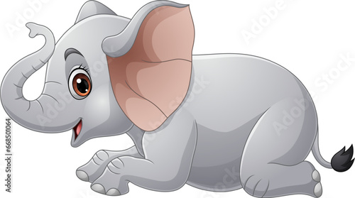 Cartoon elephant on white background