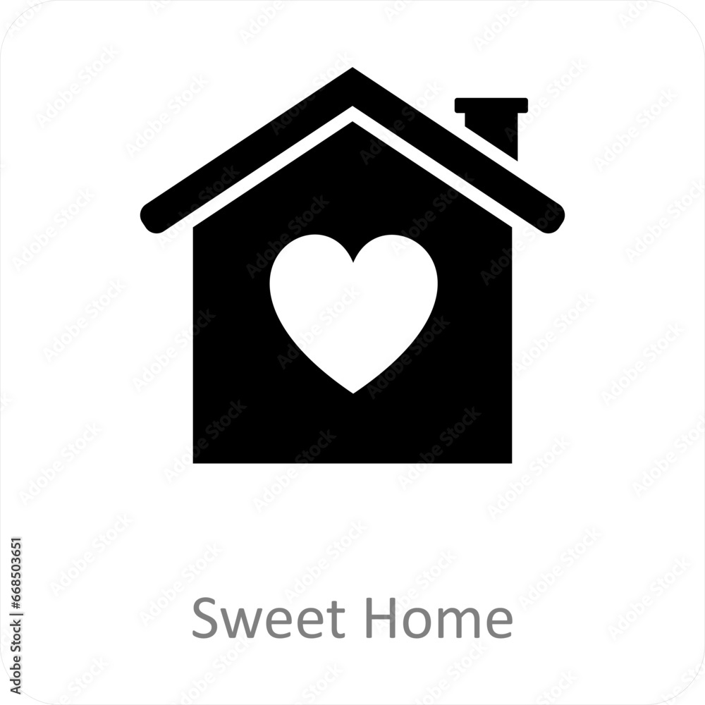 Sweet Home and house icon concept