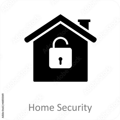 Home Security and security icon concept