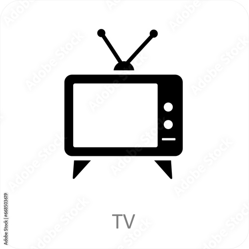 TV and television icon concept