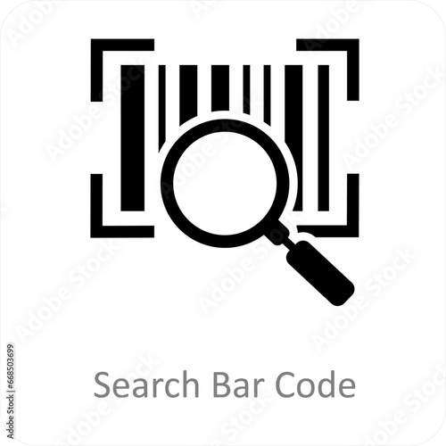 Search Bar Code icon concept