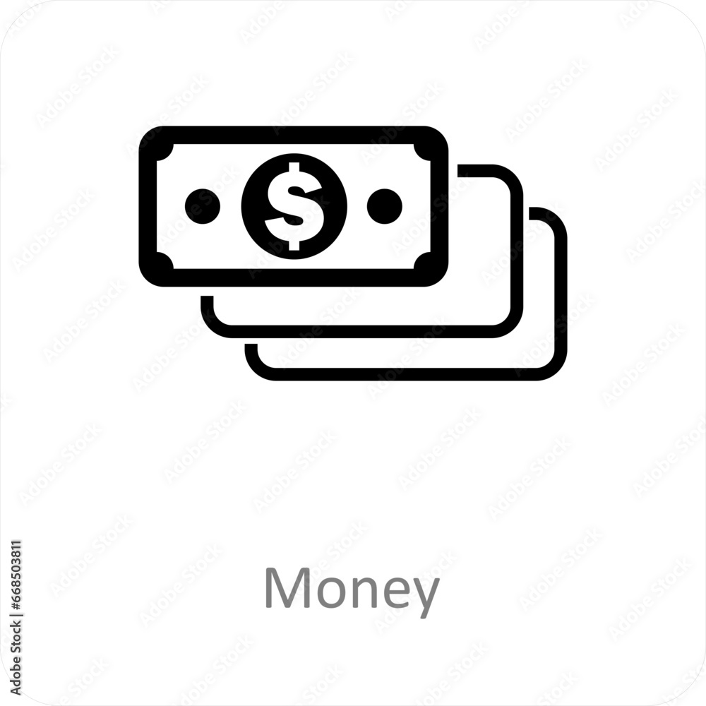 Money and cash icon concept Money and cash icon concept