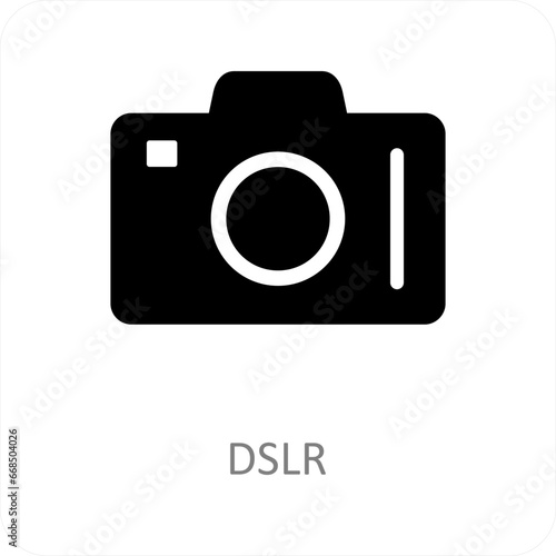 DSLR and camera icon concept