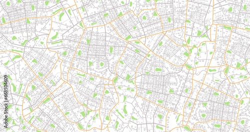 City top view. View from above the map buildings. View from above the map buildings. Detailed view of city. Decorative graphic tourist map. Abstract transportation background. Vector  illustration.