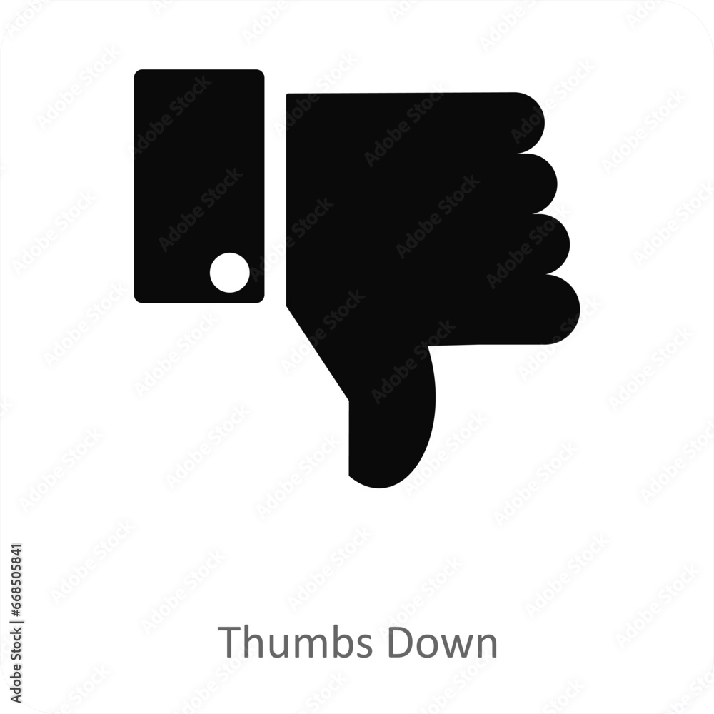 Thumbs Down and down icon concept Thumbs Down and down icon concept