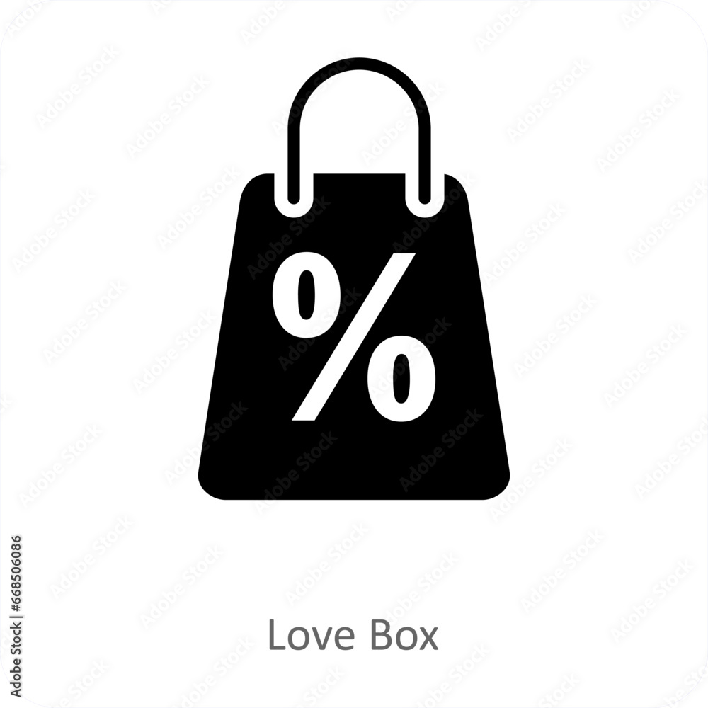 Love Box and box icon concept