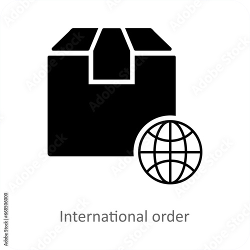 International Order and parcel icon concept