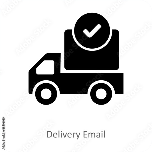 Delivery Email and email icon concept