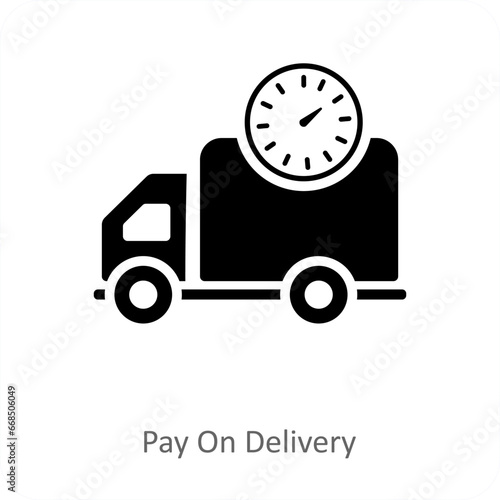 Pay On Delivery icon concept