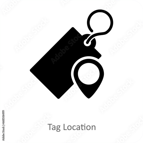 Tag Location and label icon concept