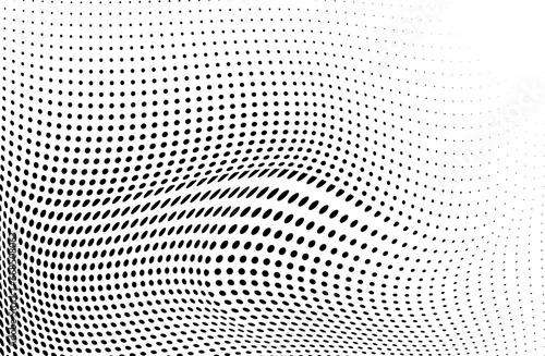 Abstract black and white halftone wave texture © VYACHESLAV KRAVTSOV