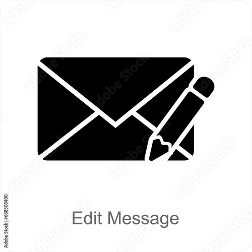 Edit Message and edit icon concept