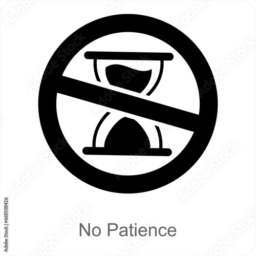 No Patience and time icon concept