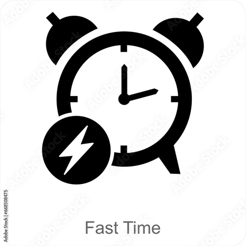 Fast Time and clock icon concept
