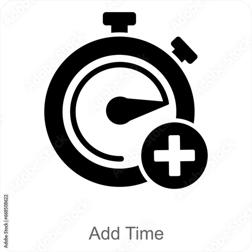 Add Time and time icon concept