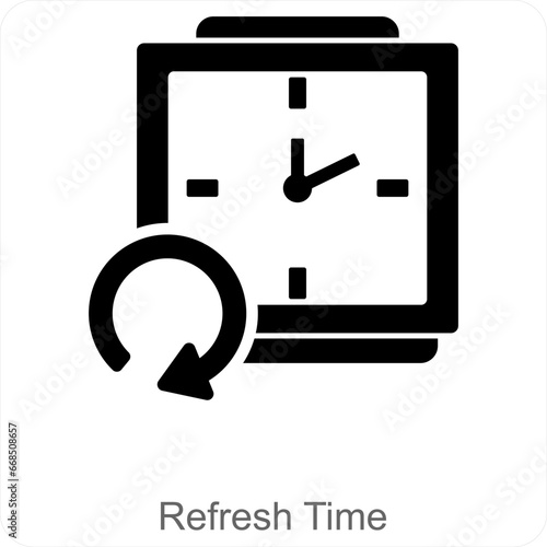 Refresh Time and time icon concept