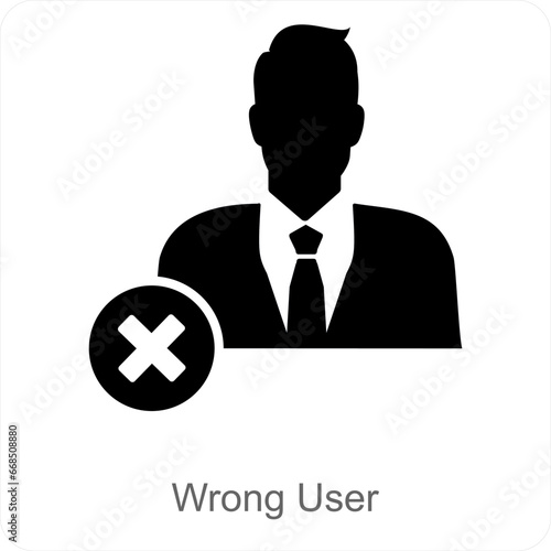 Bilde på lerret Wrong User and user icon concept