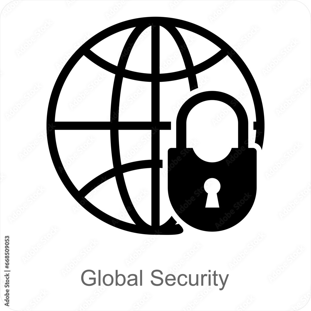 Graph Security and security icon concept Graph Security and security icon concept