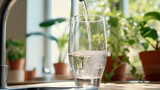 a glass of clean water from the tap. Generative AI,
