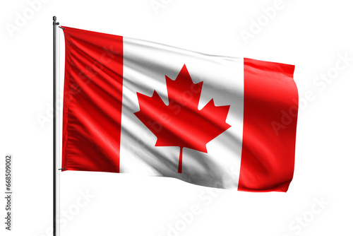 3d illustration flag of Canada. Canada flag waving isolated on white background with clipping path. flag frame with empty space for your text.