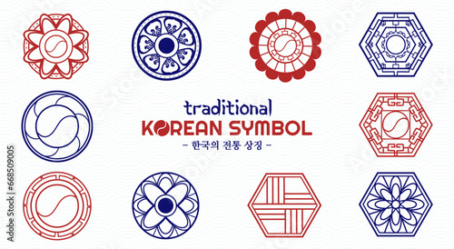 Traditional Korean Symbol Vector Set photo