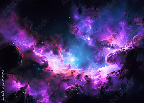 Purple Nebula Abstract Background
