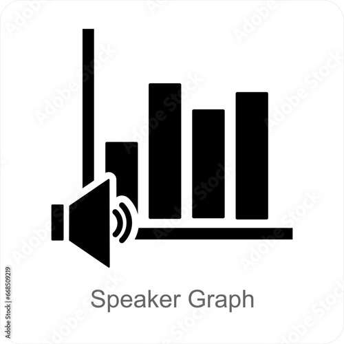 Speaker Graph and graph icon concept
