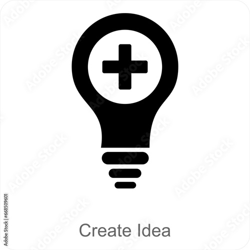Create Idea and idea icon concept