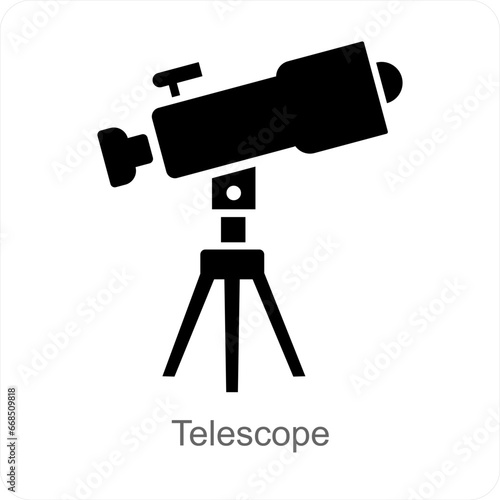Telescope and spyglass icon concept