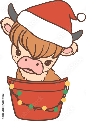 Christmas cow cartoon kid photo