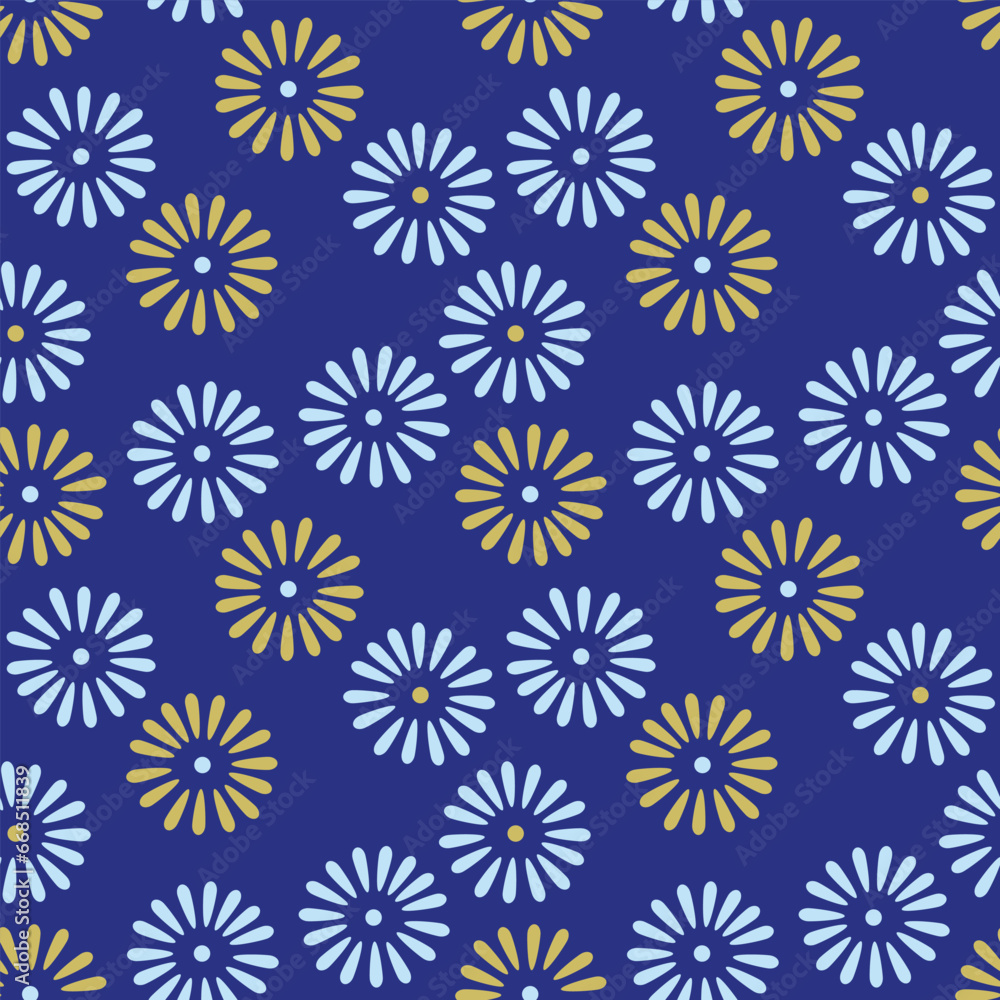 Japanese Circle Petal Flower Vector Seamless Pattern Japanese Circle Petal Flower Vector Seamless Pattern