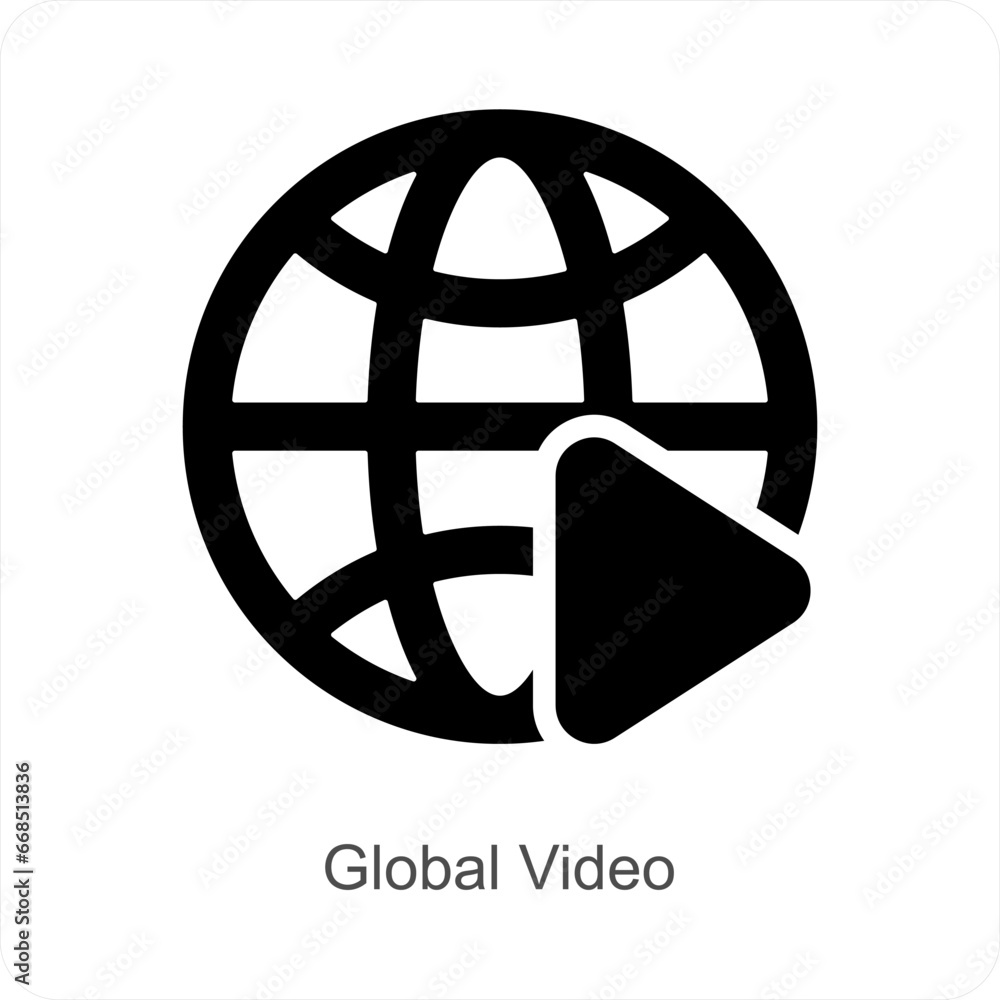 Global Video and Movie icon concept Global Video and Movie icon concept