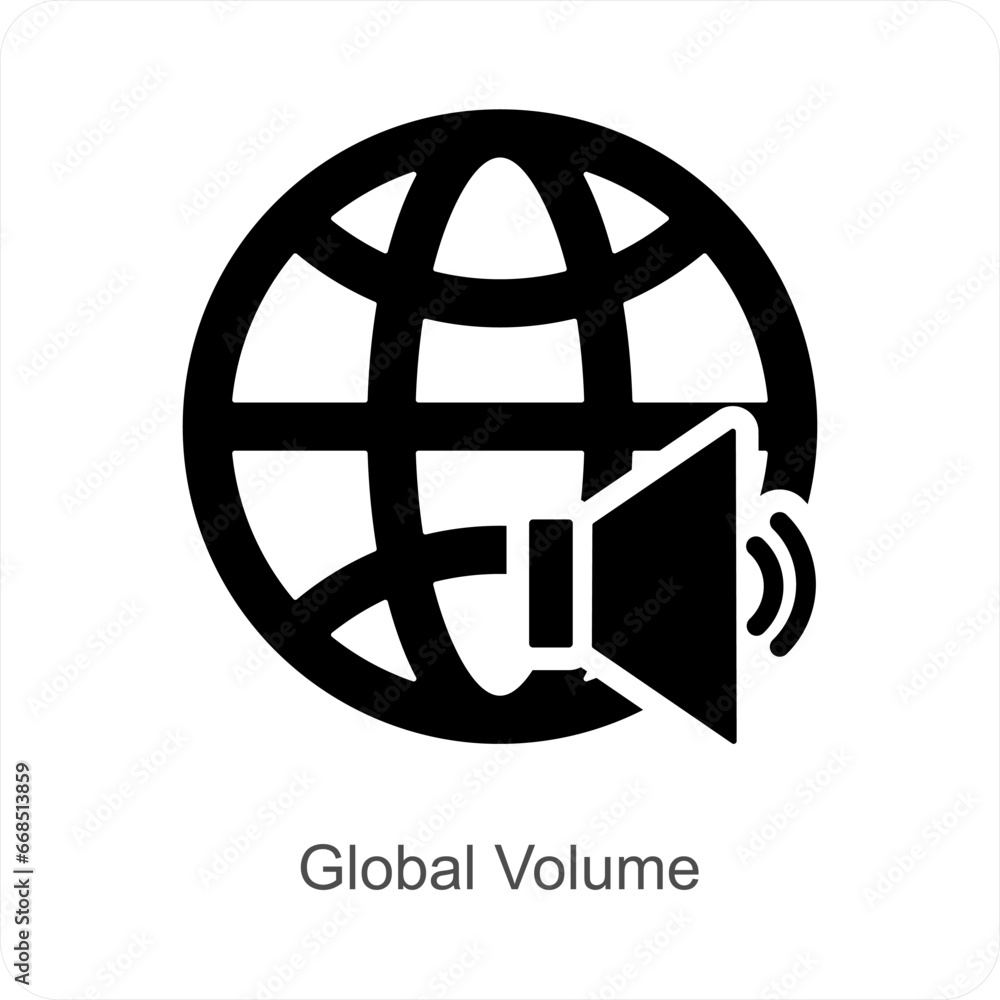 Global Volume and Voice icon concept Global Volume and Voice icon concept