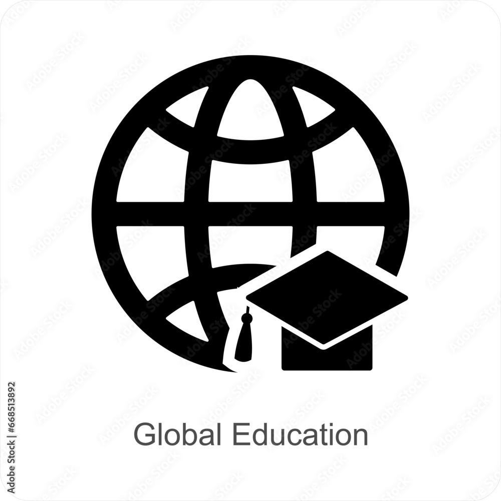 Global Education and World icon concept Global Education and World icon concept