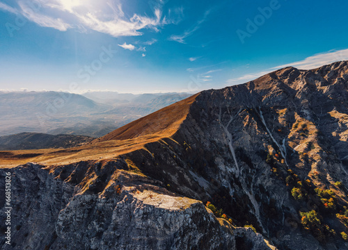 Photography droneshot at mountains in Albania, near Gjirokaster