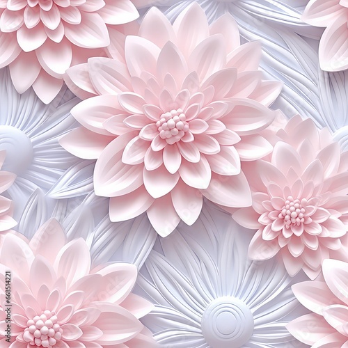 Seamless Embroidered Floral Patterns, 3d Flowers Digital Paper Pack, Seamless Pattern, 3D Flower Background, Seamless Texture, Scrapbook
