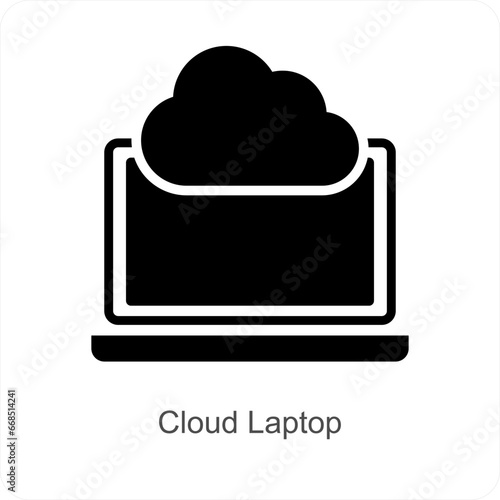 Cloud Laptop and computing icon concept