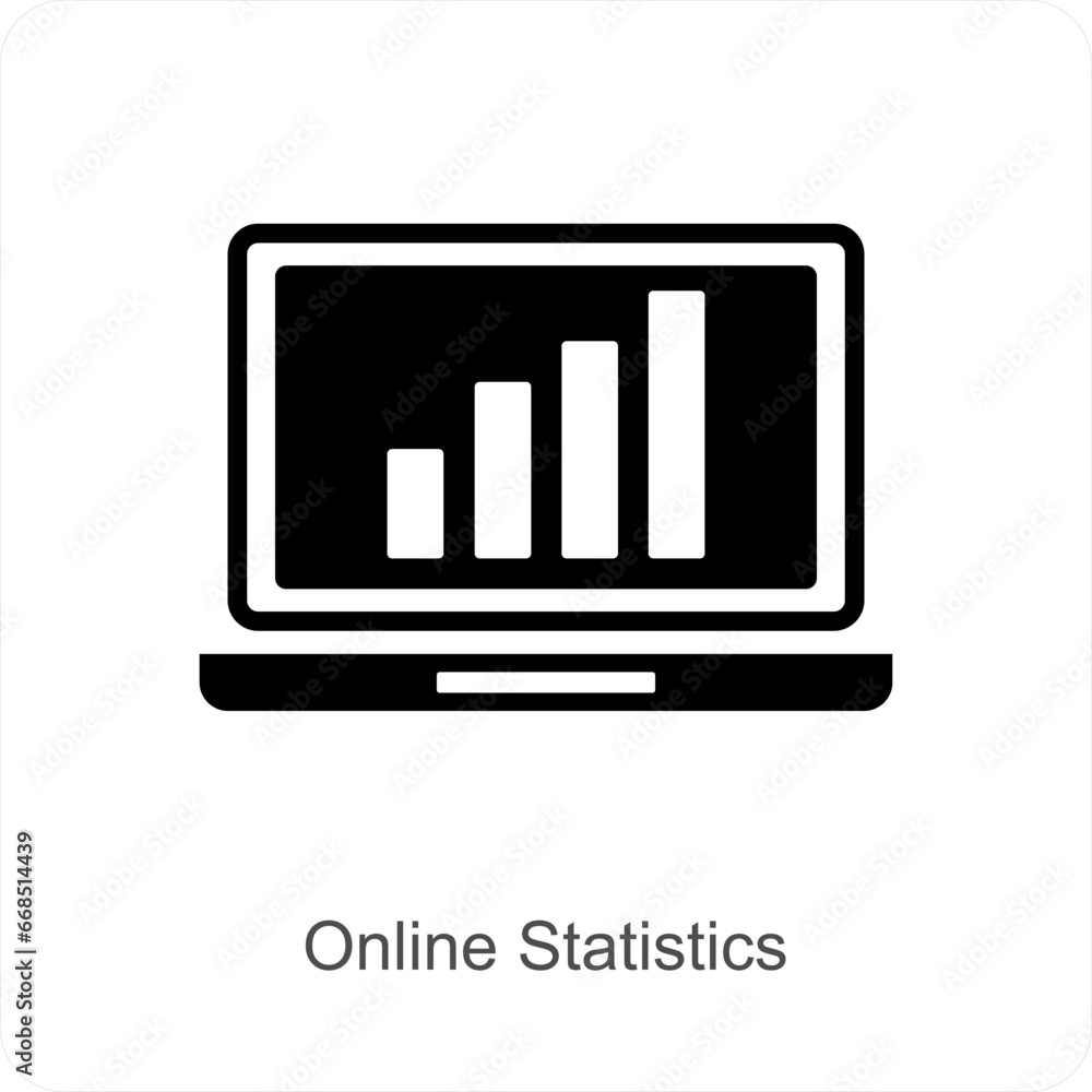 Online Statistics and analytics icon concept Online Statistics and analytics icon concept